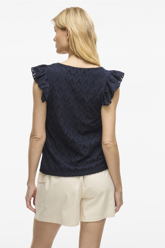 VIAMALINA V-NECK C/S TOP/PB 14104110 Navy Blazer